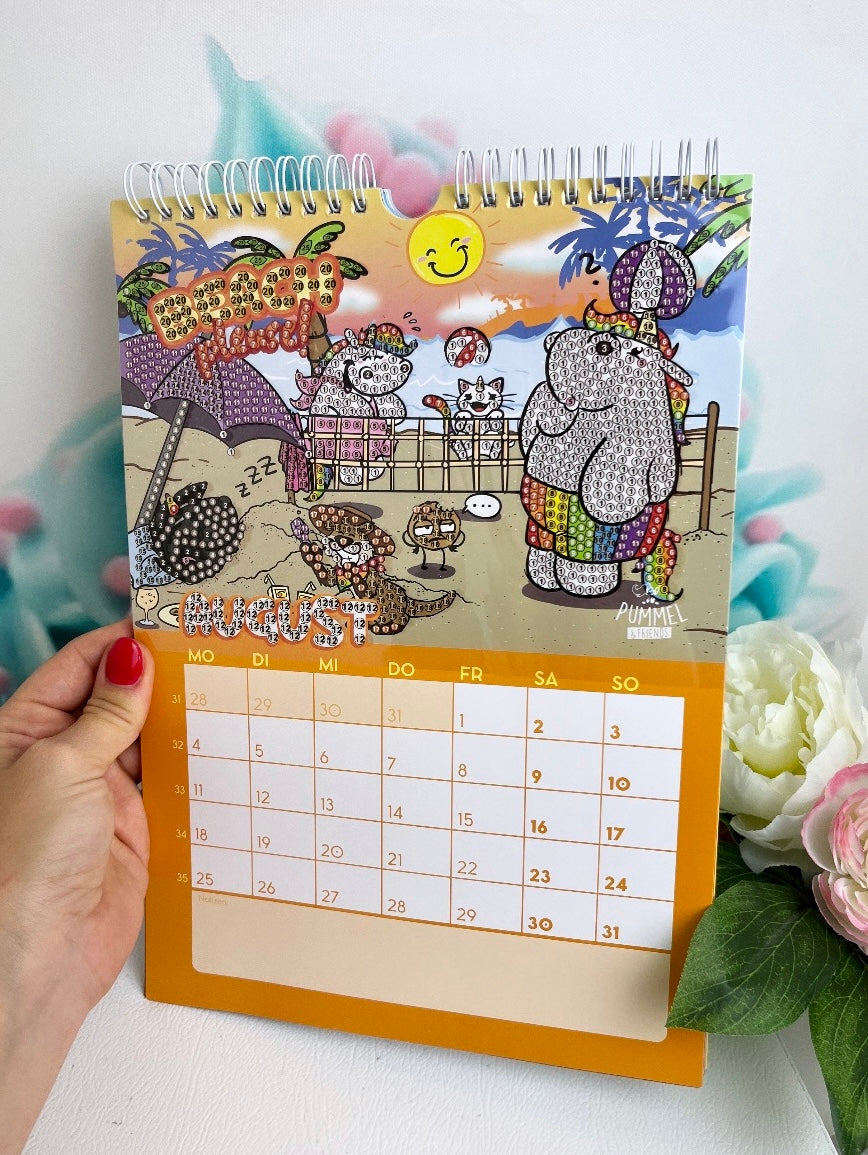 Diamond Painting Wandkalender "Pummeleinhorn" Kalender 2025