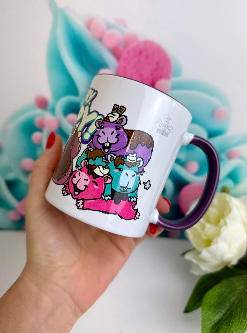 TiniSchnickschnack Pummeleinhorn Capybara Cup "DON'T WORRY - BE CAPY" - Tasse 330ml lila