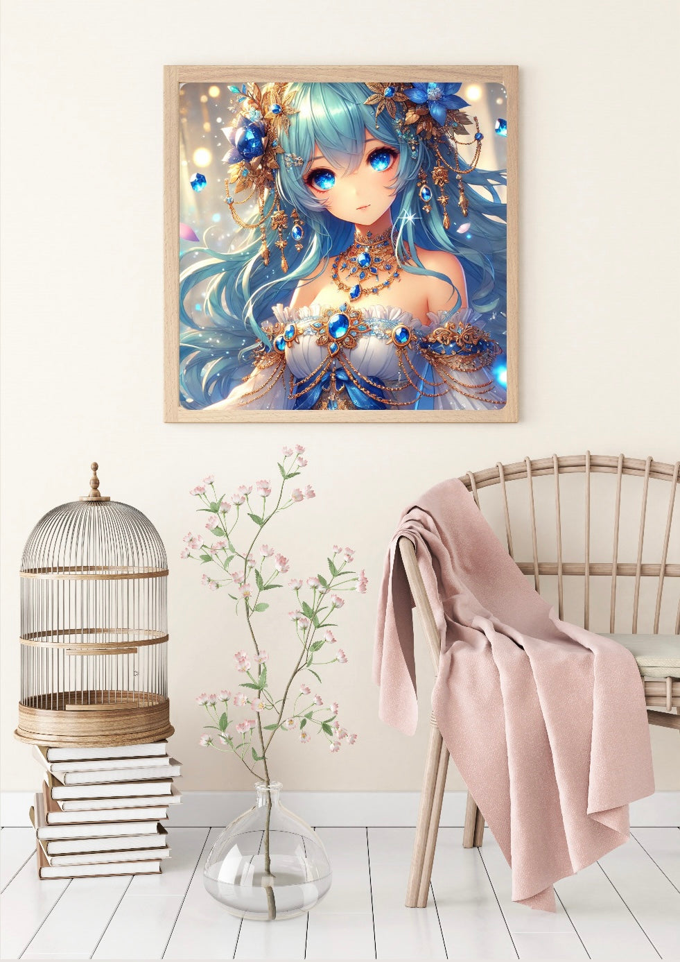 Diamond Painting Bild "Mizuki Blue" von TiniSchnickschnack 50x50cm (Sondersteine Special) TSS-841