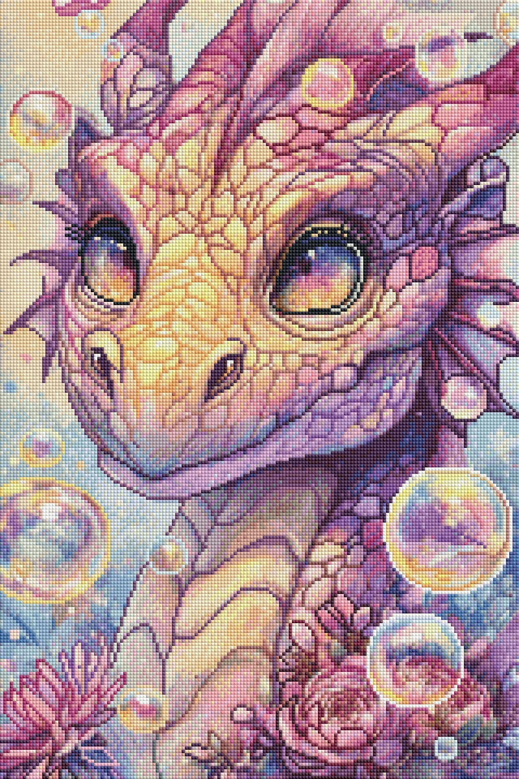 Diamond Painting "Pink Dragon Bubble" von AI-Artist Sandrietta_ai (inkl. Feenstaub) 40x60cm TSS-718