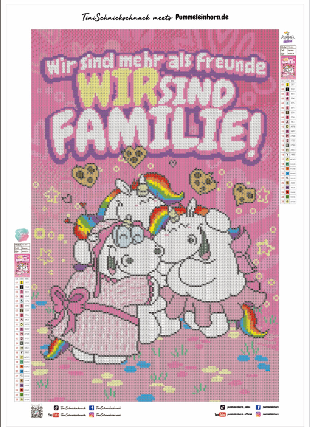 Diamond Painting Bild "Wir sind Familie" von Pummeleinhorn 40x60cm (inkl. Feenstaub) TSS-604
