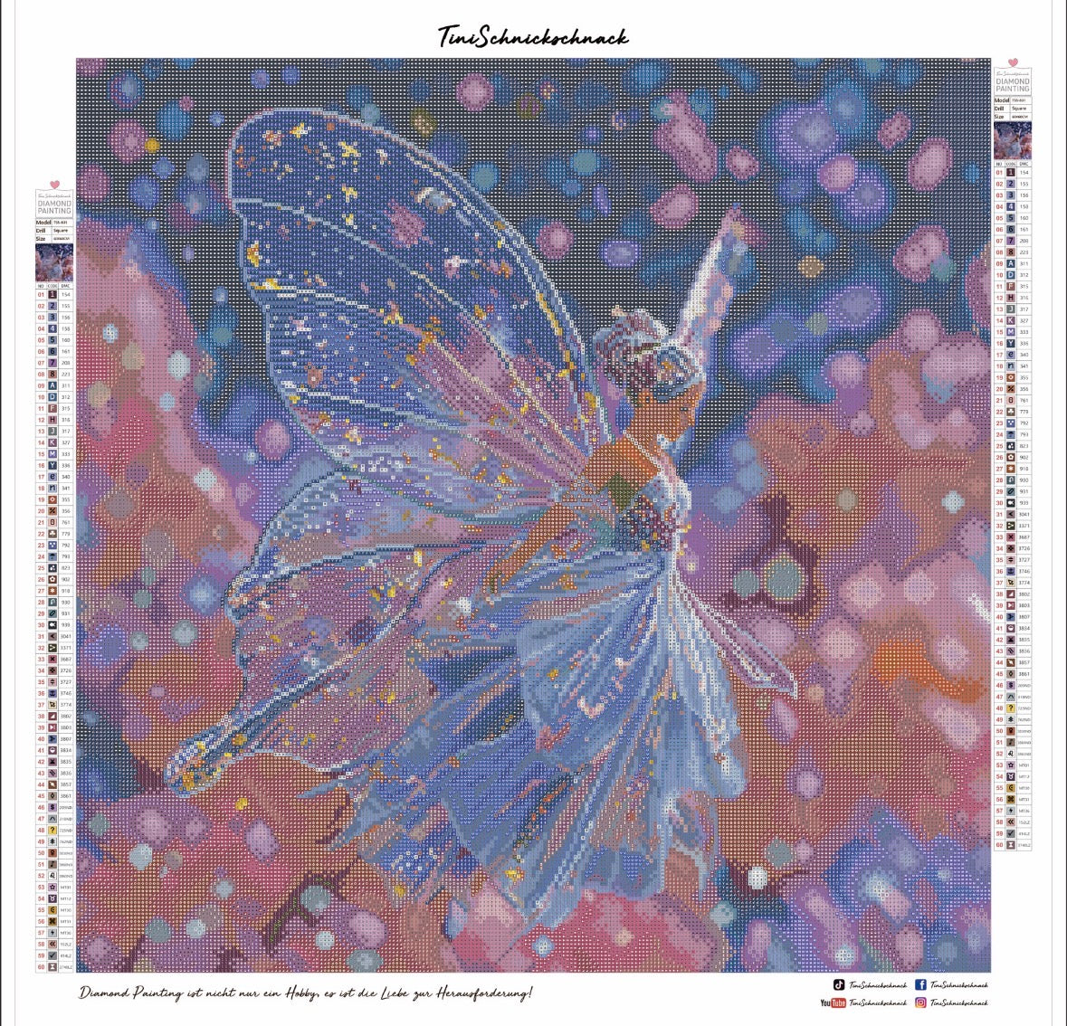 Diamond Painting Bild "Kristallelfe" von TiniSchnickschnack 60x60cm (inkl. Metallic) TSS-831
