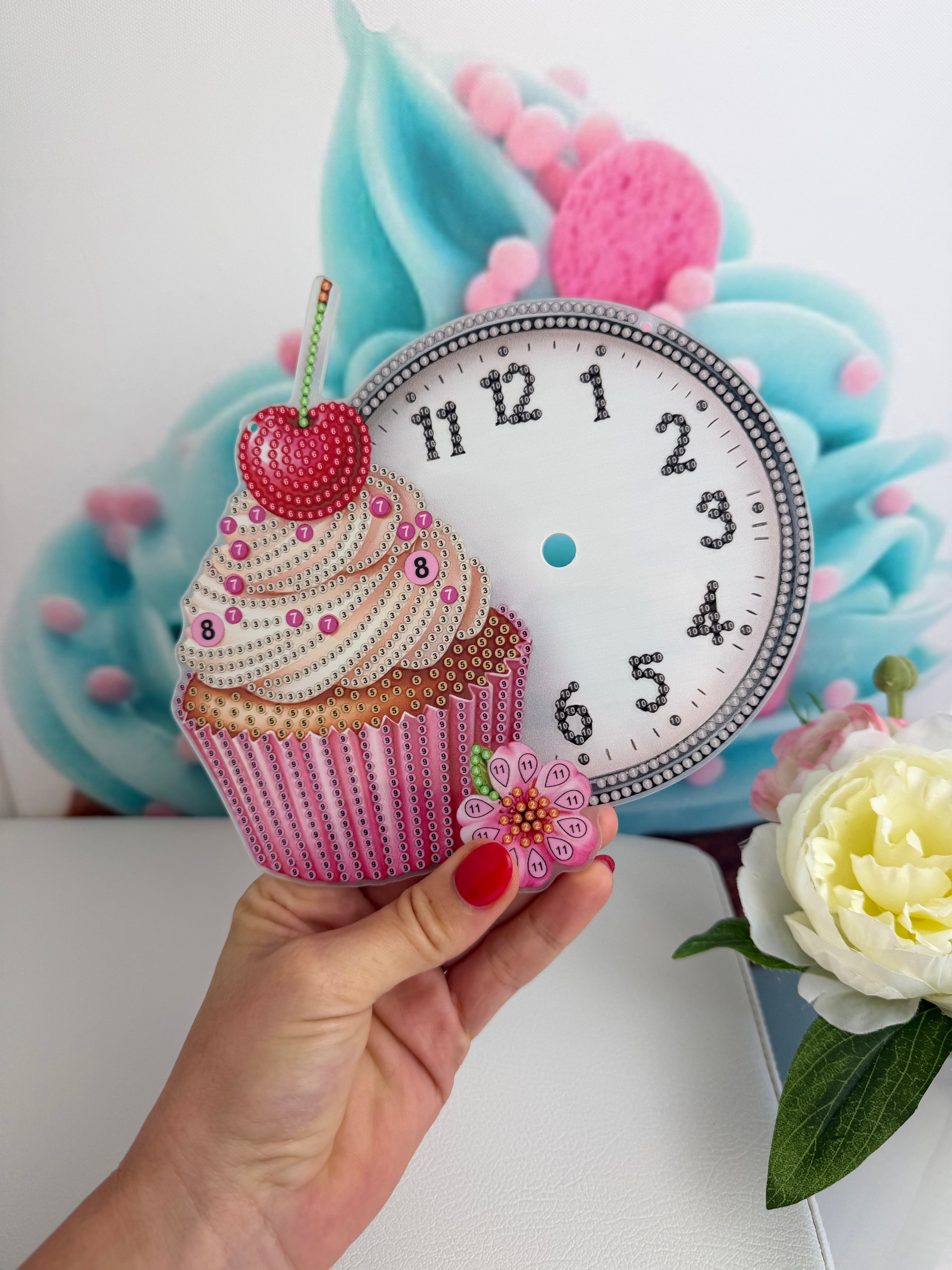 Diamond Painting Anhänger / Uhr "Muffin" ca.19cm (AH521)
