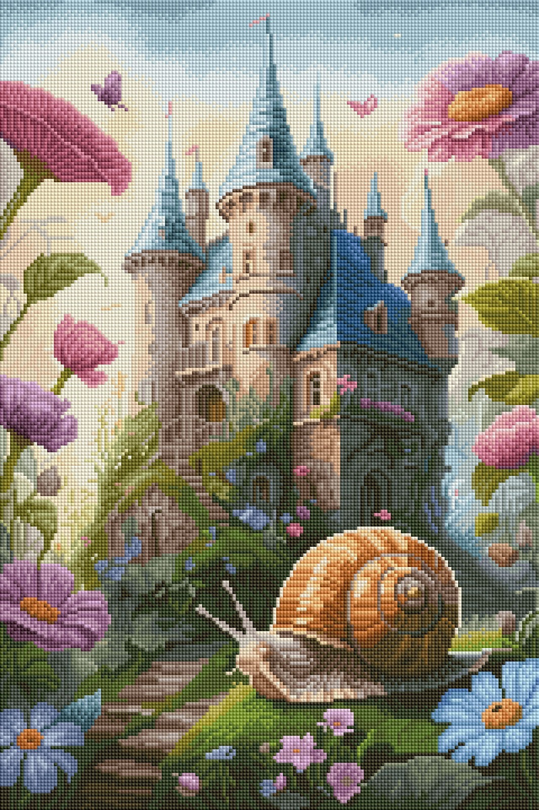 Diamond Painting Bild "Türme über dem Schneckenpfad" von TiniSchnickschnack (inkl. Feenstaub) 40x60cm TSS-732