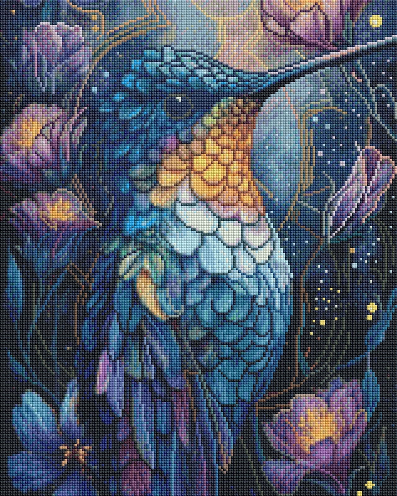 Diamond Painting Bild "Modern Art - Kolibri" von AI-Artist Sandrietta_ai (inkl. Feenstaub) 40x50cm TSS-714