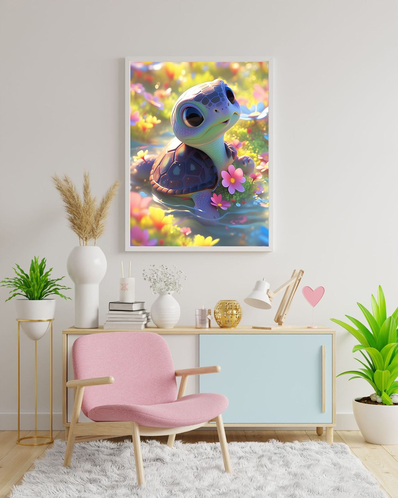 Diamond Painting Bild Schildkröte Trudi" von AI-Artist Sandrietta_ai 40x60cm