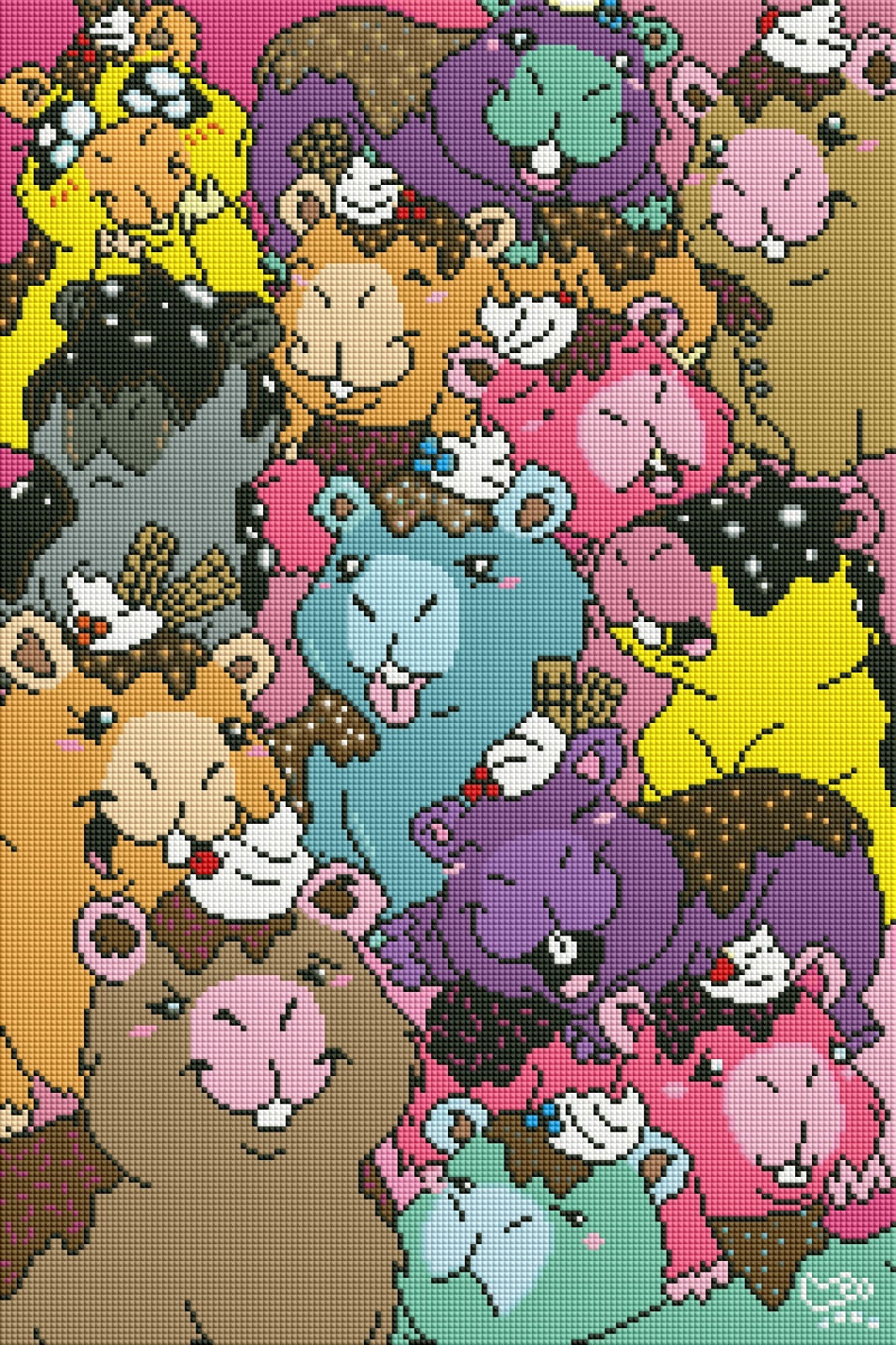 Diamond Painting Bild "Wimmelbild Capybara" von Pummeleinhorn 40x60cm (inkl. Feenstaub) TSS-685