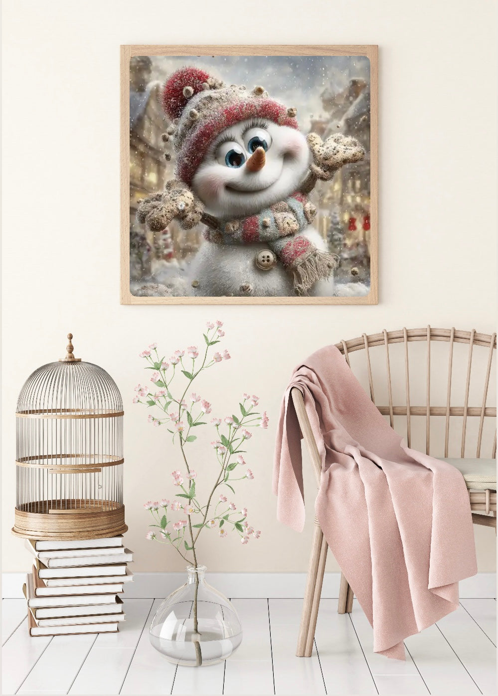 Diamond Painting Bild "Schneemann Snowi`s Wintercharme" von Lisa Morgan 50x50cm (inkl. Feenstaub) TSS-876