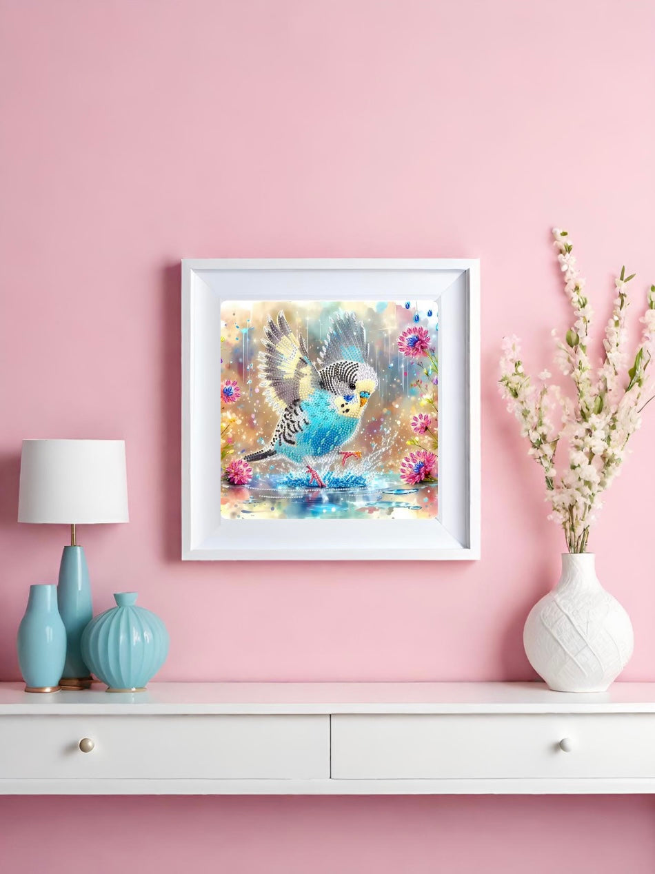 Diamond Painting Bild: Wellensittich "Pipo" 30x30cm (Teilbild)