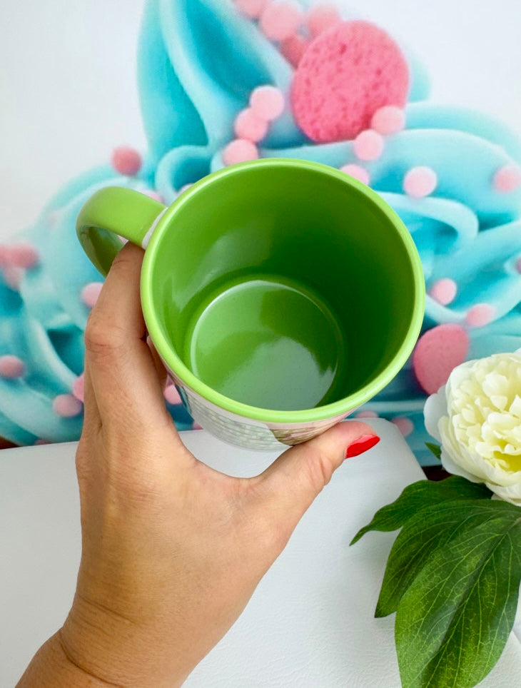TiniSchnickschnack Pummeleinhorn "Grummeleinhorn-Konfettikanone" - Tasse grün 330ml