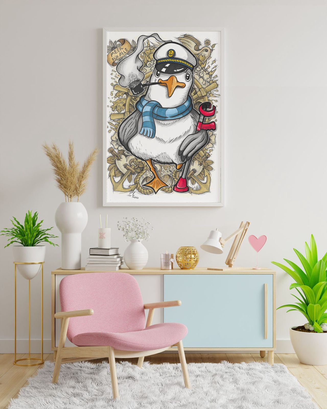 Diamond Painting Bild "Möwe inklusive" von Artist ROGER G. 40x60cm (inkl. Feenstaub) TSS-775