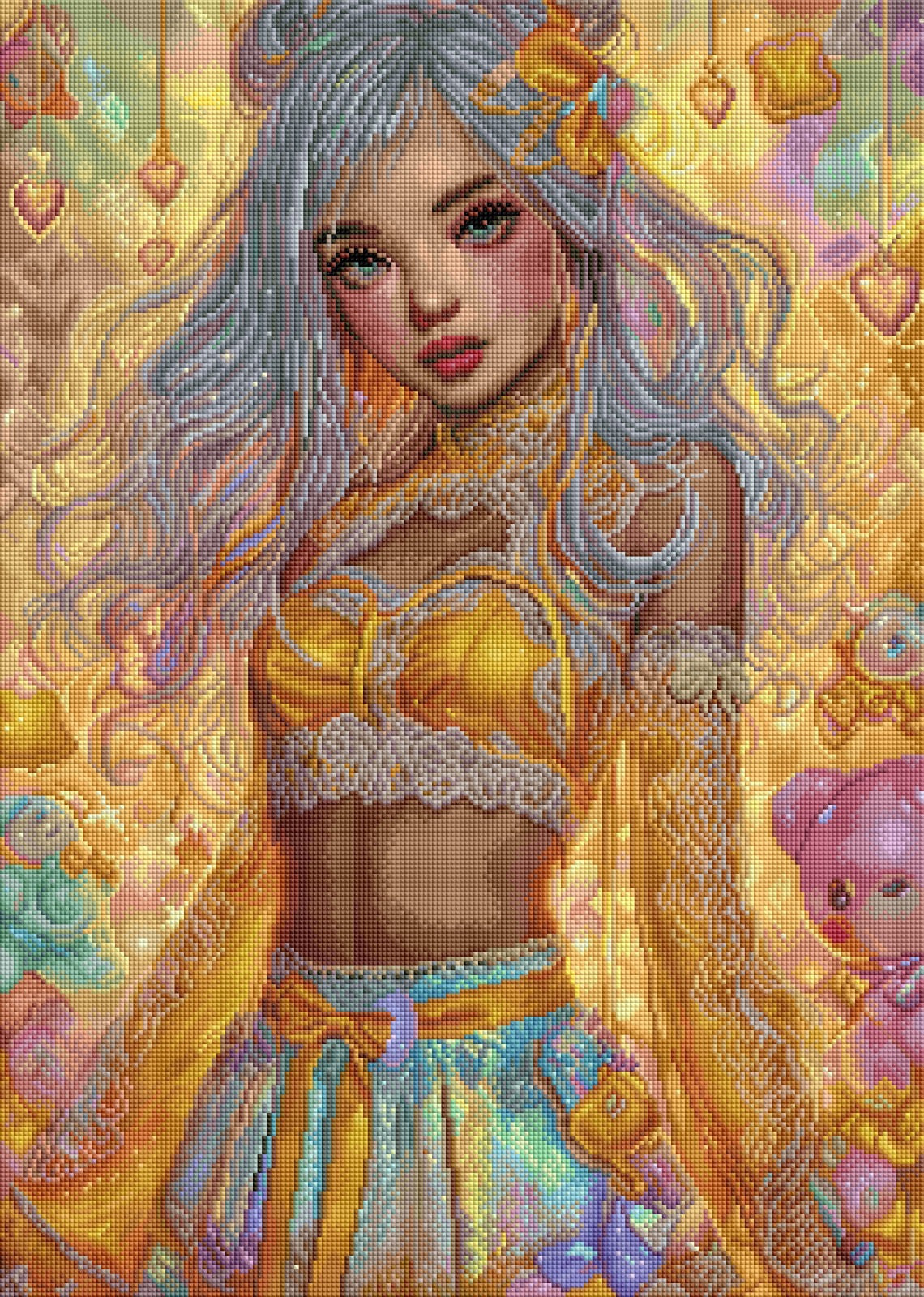 Diamond Painting Bild "Mrs. Cleo Candy" von AI-Artist Sandrietta_ai (Sondersteine Special) 50x70cm TSS-877