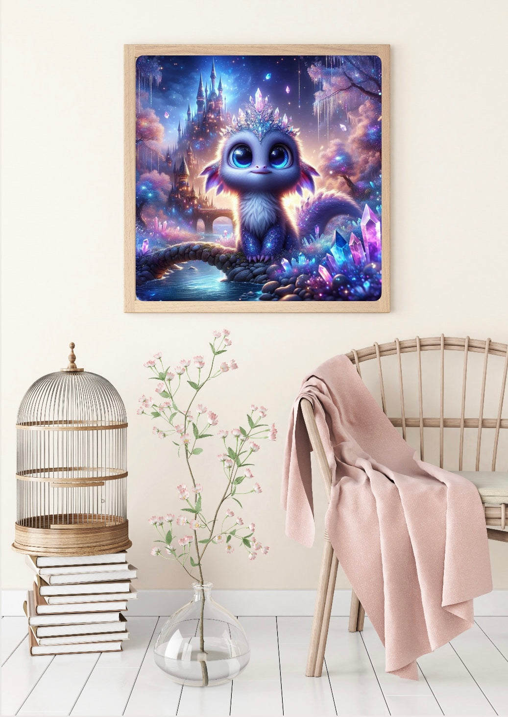 Diamond Painting Bild "Drache Duke" von AI-Artist Lexxy.ai 50x50cm (Full Strass) TSS-825