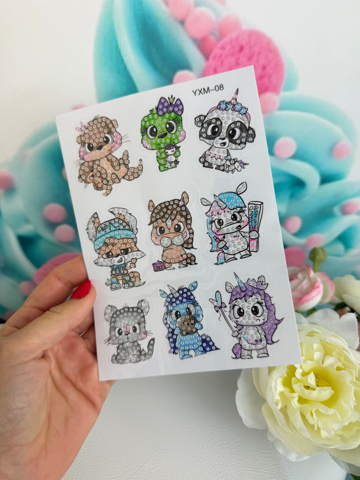 Diamond Painting Sticker Set "Schnubbi-Freunde" 9 Stück (ST-08)