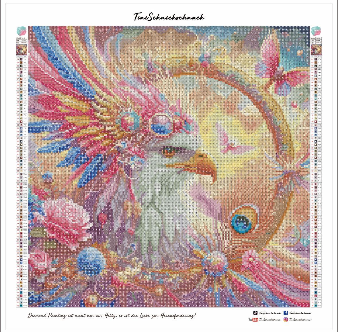 Diamond Painting Bild "Sturmfeder" von TiniSchnickschnack 50x50cm (inkl. Feenstaub) TSS-608