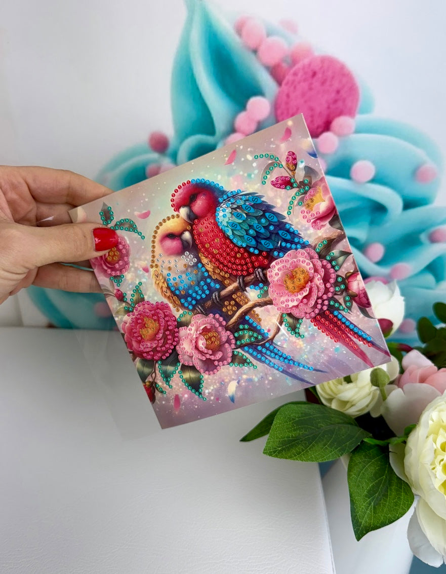 Diamond Painting "Happy Birds" Grußkarten 6er Set (K66)