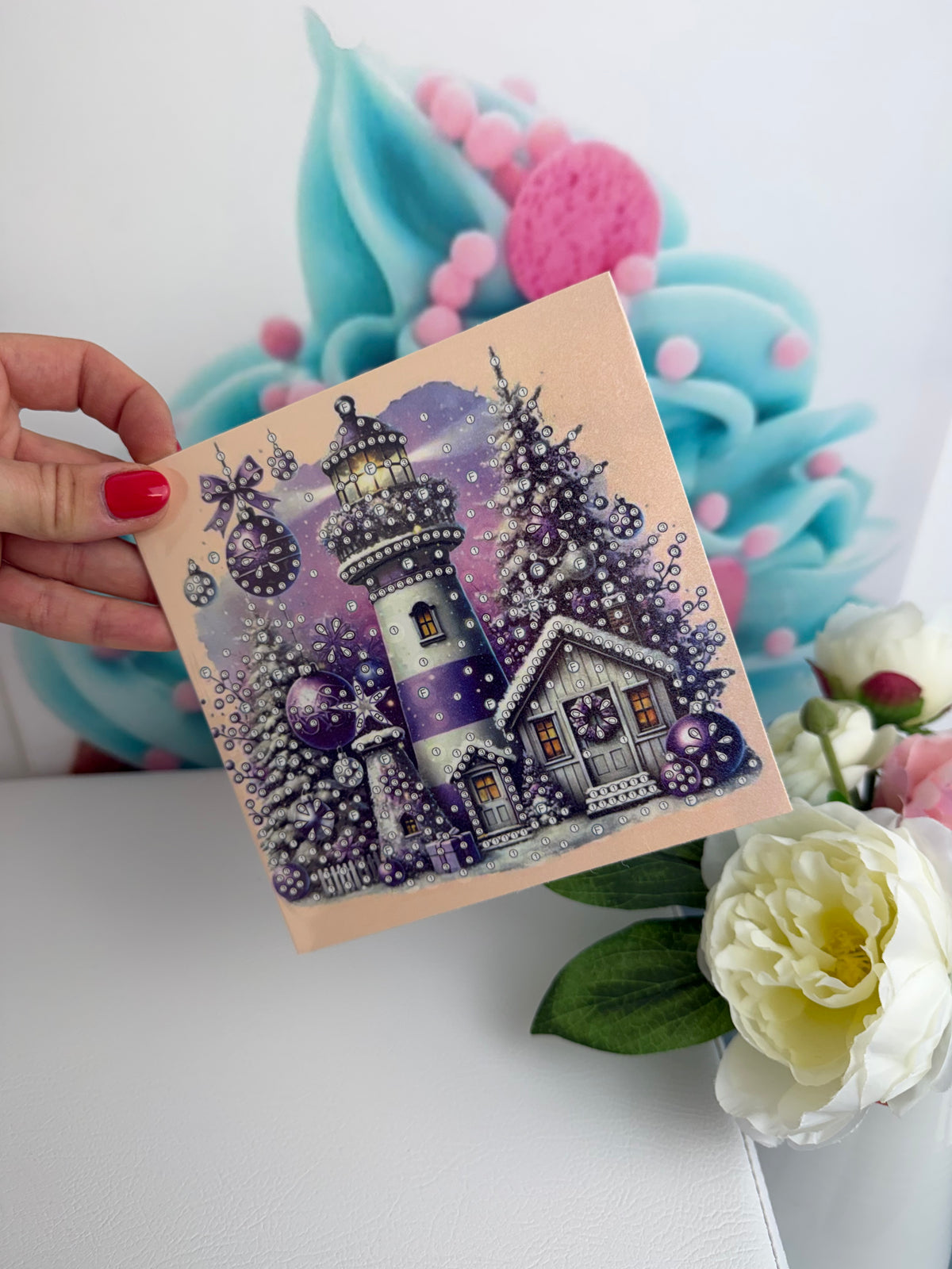 Diamond Painting XMAS Grußkarten "Xmas Leuchttürme" (K055)
