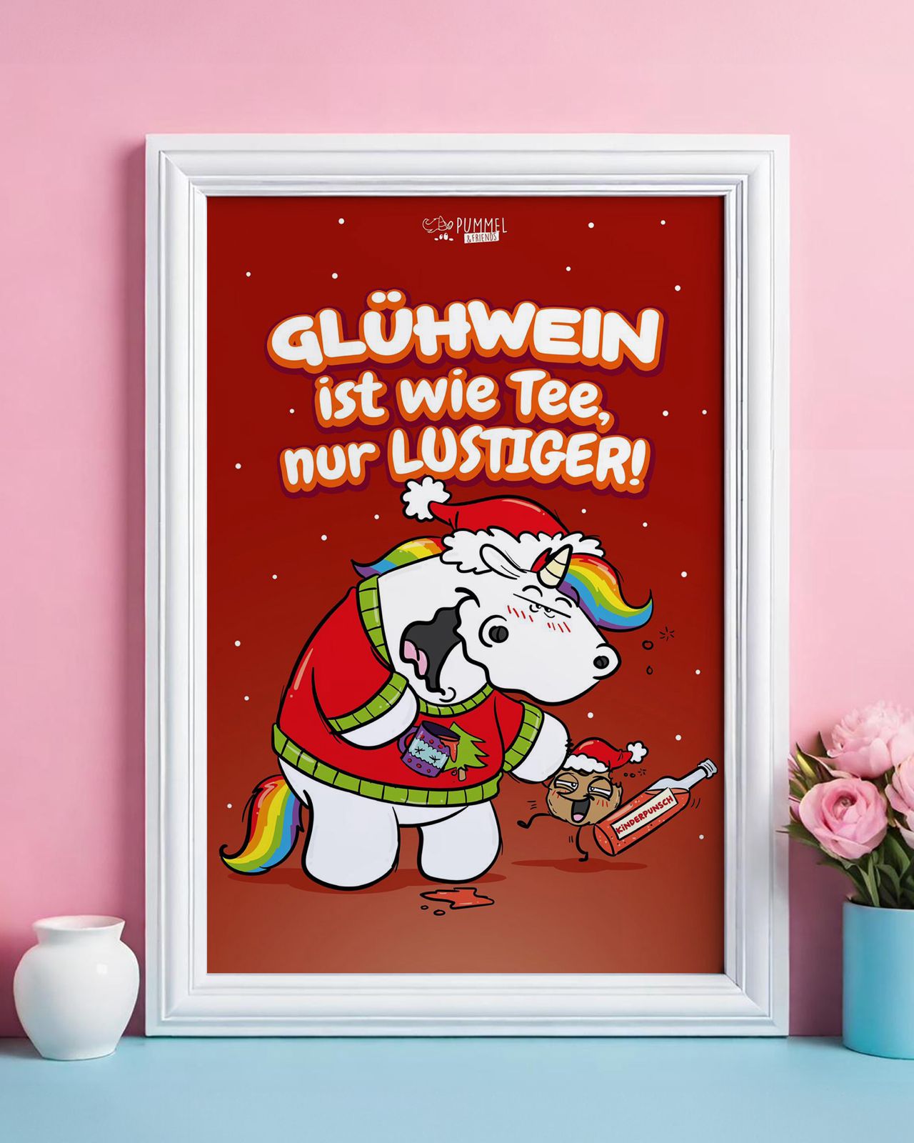 Diamond Painting Pummeleinhorn Xmas Bild: "Glühwein" 30x40cm (Teilbild) PTB14