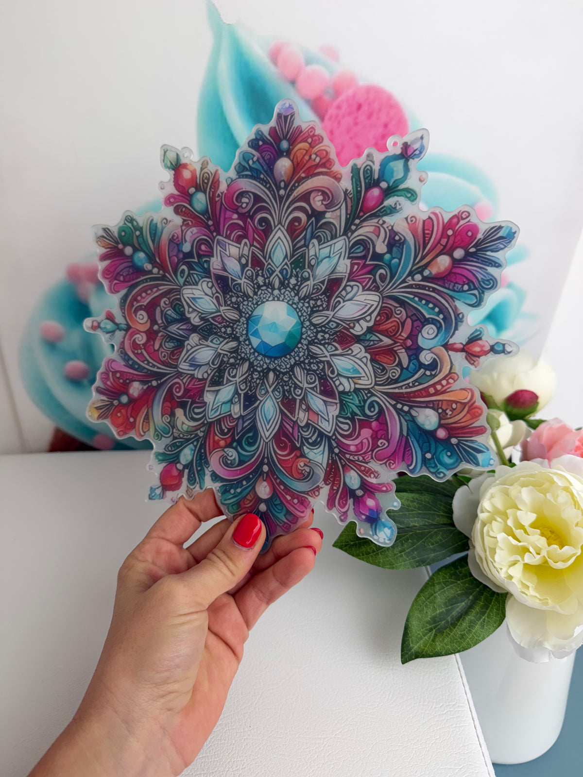 Diamond Painting XMAS Anhänger "Mandala-Schneeflocke" (F1) 24x24cm (AH932)