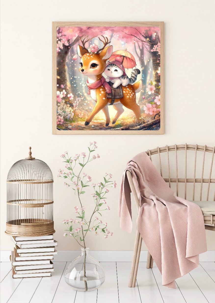 Diamond Painting Bild "Freunde im Blütenwald" von Lisa Morgan 40x40cm (inkl. Feenstaub) TSS-639