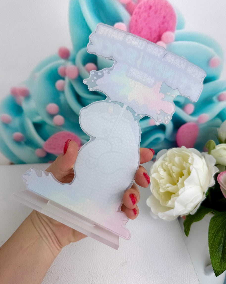 Diamond Painting Pummeleinhorn Aufsteller "Keinen Bock" Grummeleinhorn 15x20cm