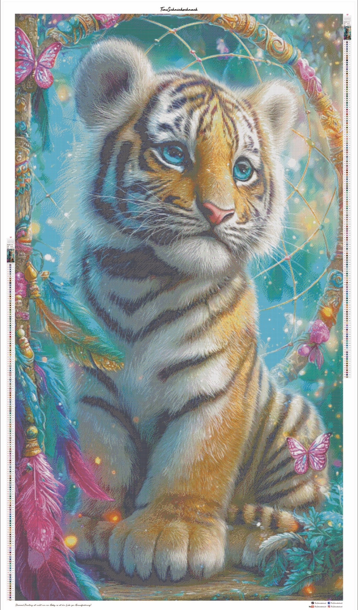 Diamond Painting XXXL Bild "Sanftes Tigerpfötchen" von AI-Artist Elly_a.i (inkl. Feenstaub) 110x196cm TSS-904