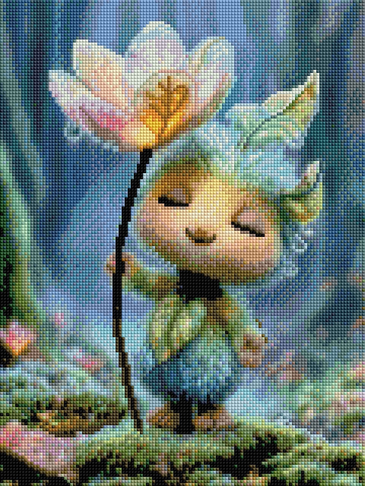 BILD DES TAGES! Diamond Painting Bild "Blümli" von AI-Artist Sandrietta_ai (inkl. Feenstaub) 30x40cm TSS-753 + gratis Überraschungscoverminder