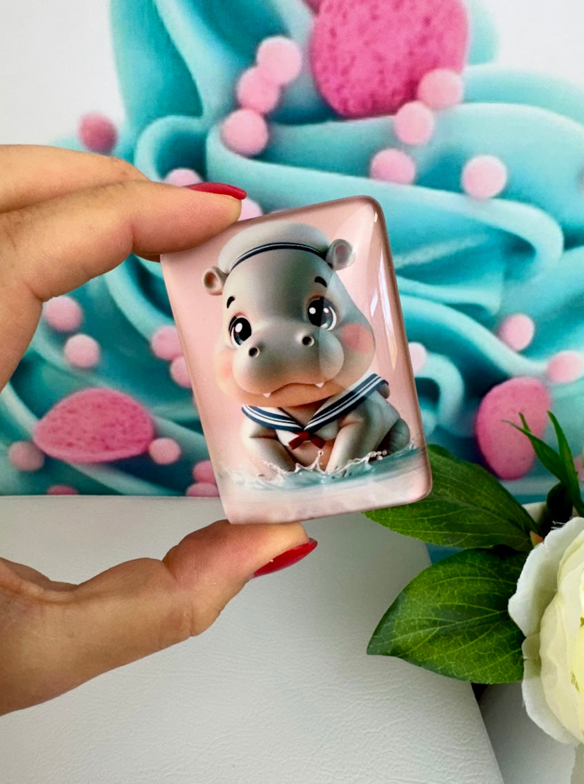 Diamond Painting Cover Minder "Nilpferd Momo" (CM)