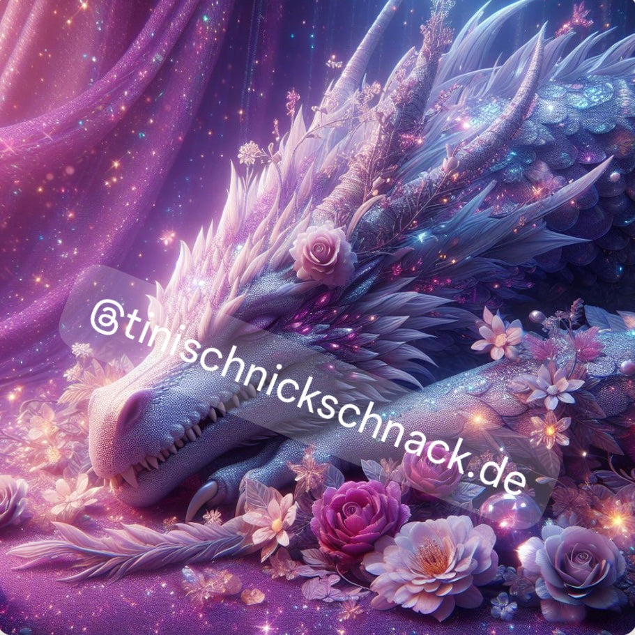 Diamond Painting Bild Drache „Sanfter Riese" von AI-Artist Lexxy.ai 50x50cm (inkl. Fairy Dust) TSS-563