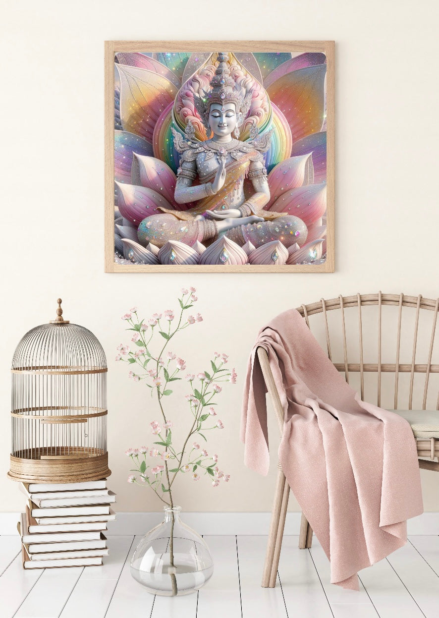 Diamond Painting Bild "Meditation in der Lotusblüte" von AI-Artist Lexxy.ai 60x60cm (inkl. Feenstaub) TSS-731