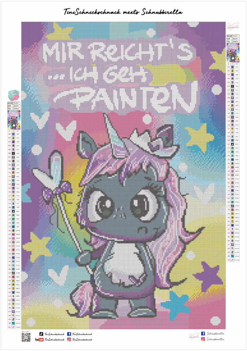 Diamond Painting Bild Schnubbi "Ich geh painten!" von Schnubbirella 40x60cm (inkl. Fairy Dust) TSS-473