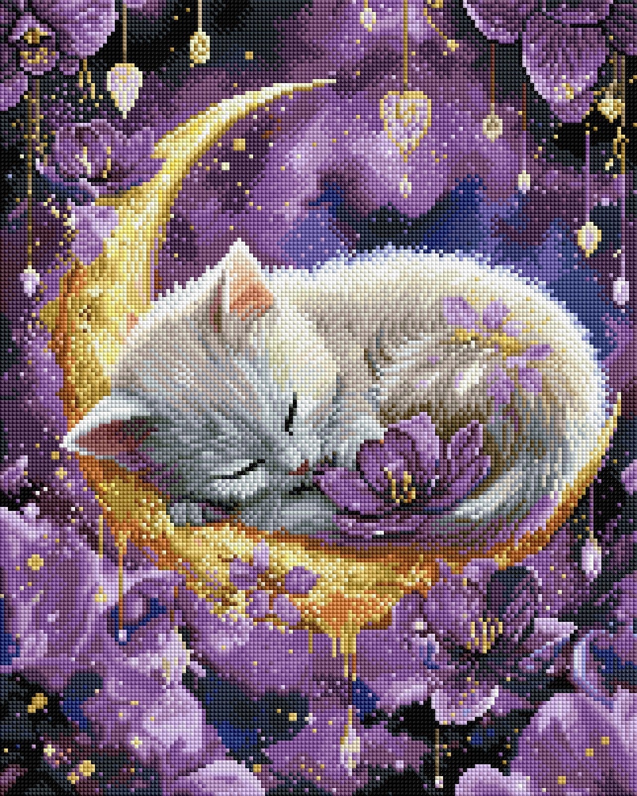 Diamond Painting Bild "Minkas Traumreise" von AI-Artist Sandrietta_ai (inkl. Feenstaub) 40x50cm TSS-862