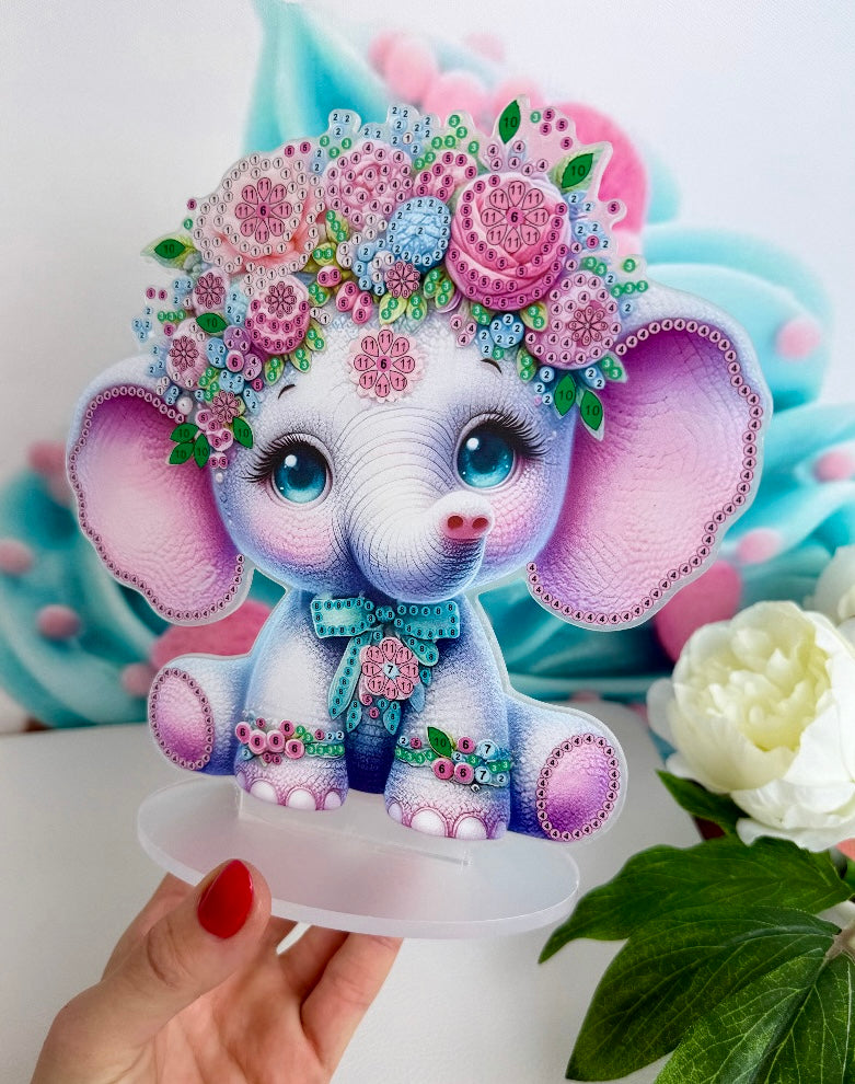 Diamond Painting Aufsteller Elefant "Elfi" 19x20cm