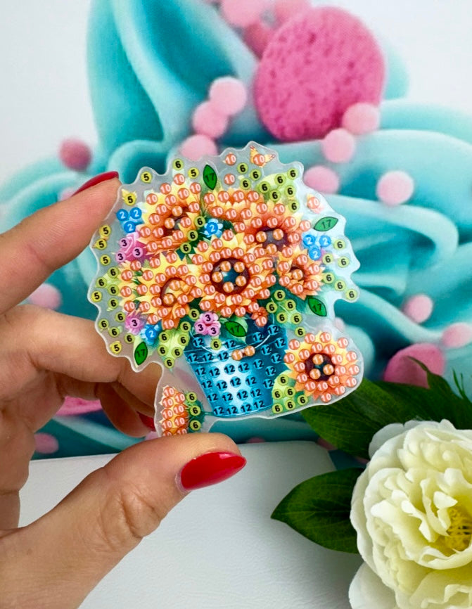 Diamond Painting Magnete "Blumentraum" 6Stk (M913)