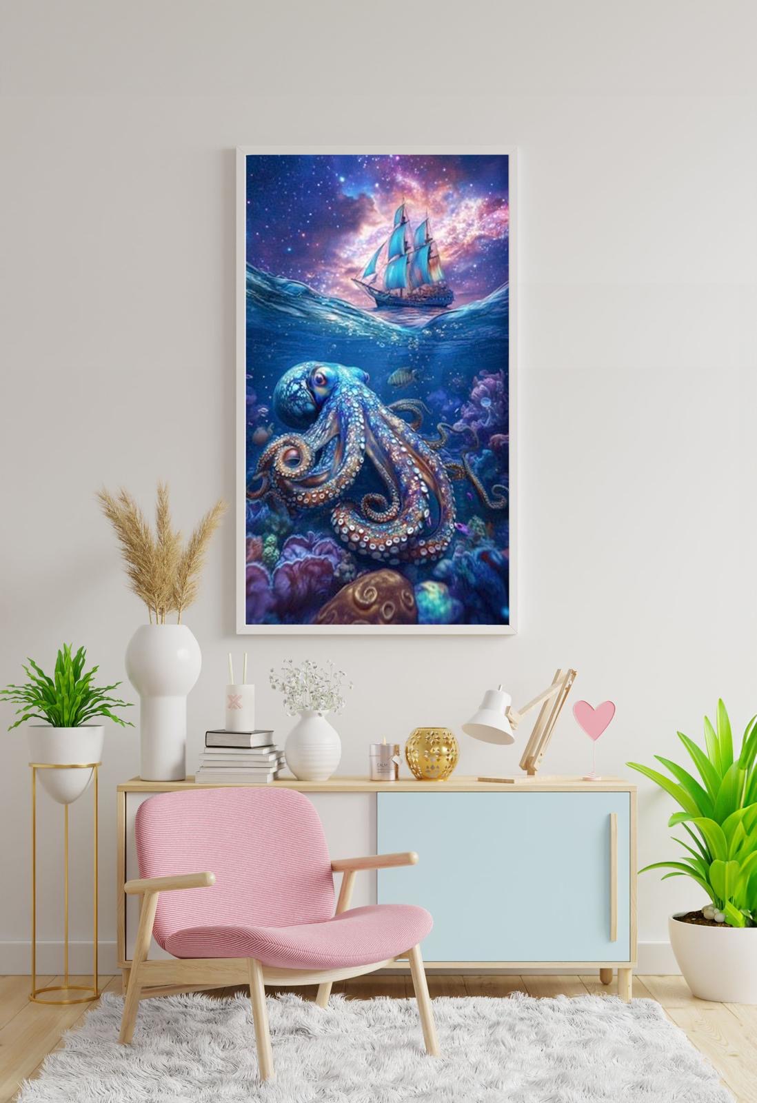 Diamond Painting Bild "Tiefe des Meeres" von AI-Artist Sandrietta_ai (inkl. Feenstaub) 50x90cm TSS-596