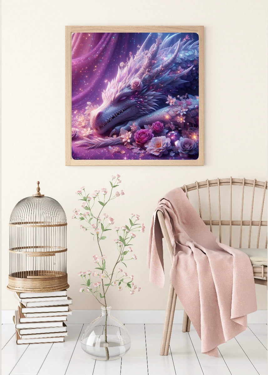 Diamond Painting Bild Drache „Sanfter Riese" von AI-Artist Lexxy.ai 50x50cm (inkl. Fairy Dust) TSS-563