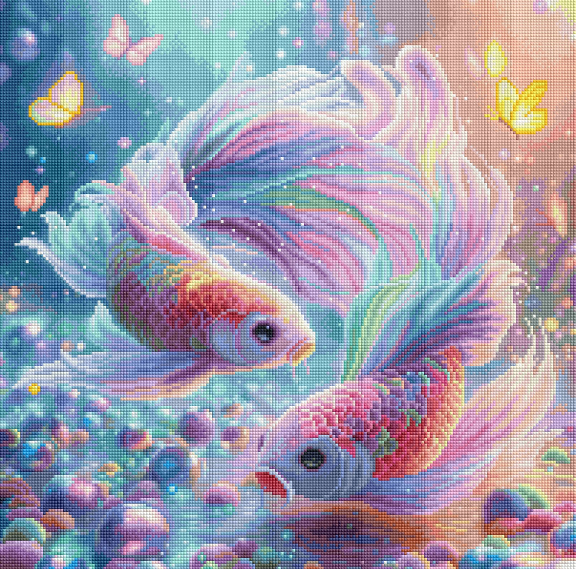 Diamond Painting Bild "Tanz im Wasser" von AI-Artist Sandrietta_ai (inkl. Feenstaub) 50x50cm TSS-580