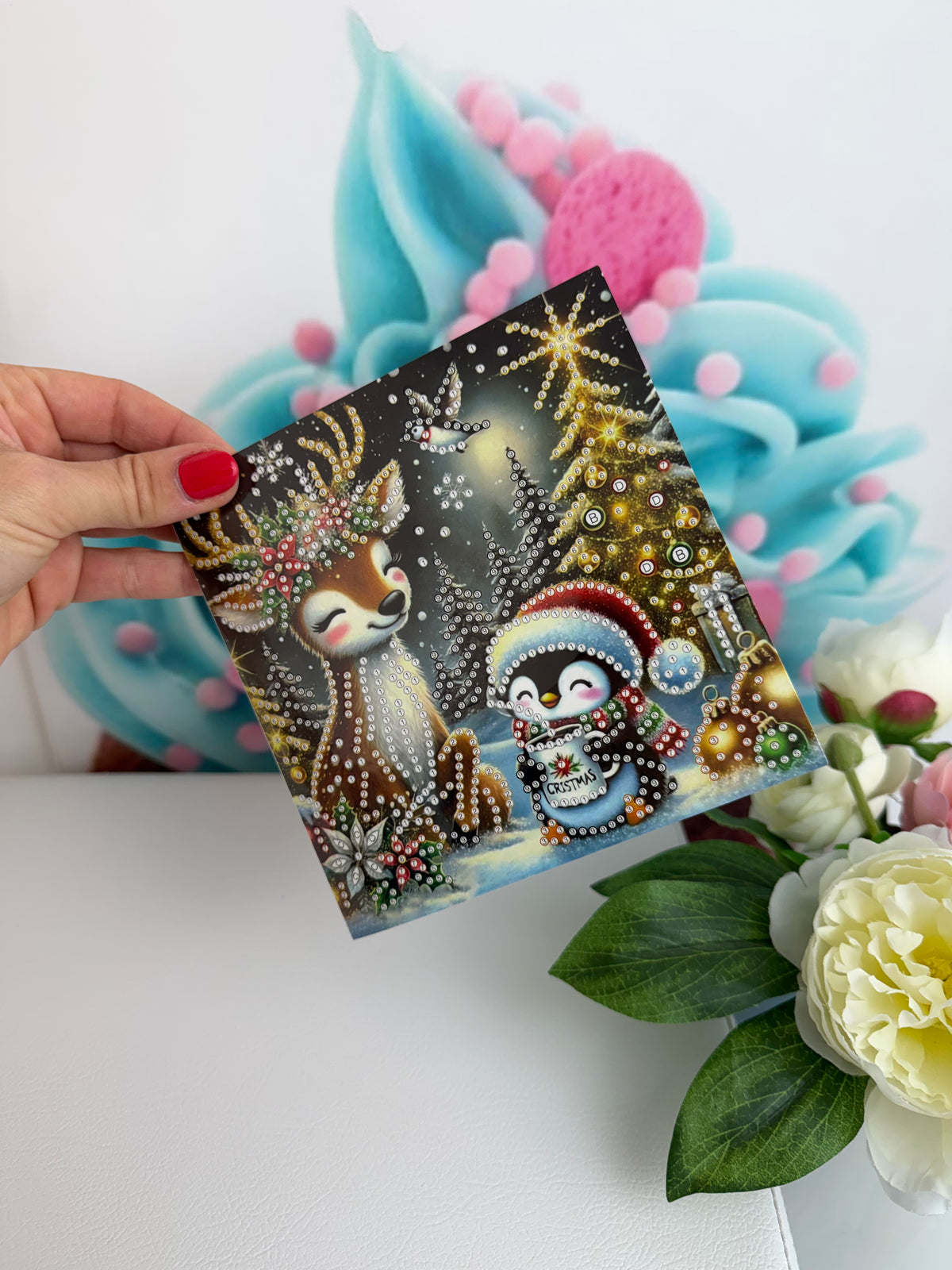 Diamond Painting XMAS Grußkarten "Pingu & Friends" (K071)
