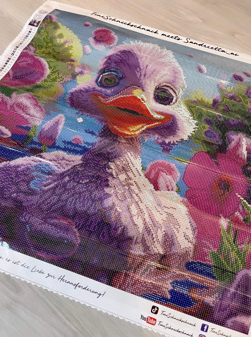 Diamond Painting Bild "Lucky Duck" von AI-Artist Sandrietta_ai 50x50cm