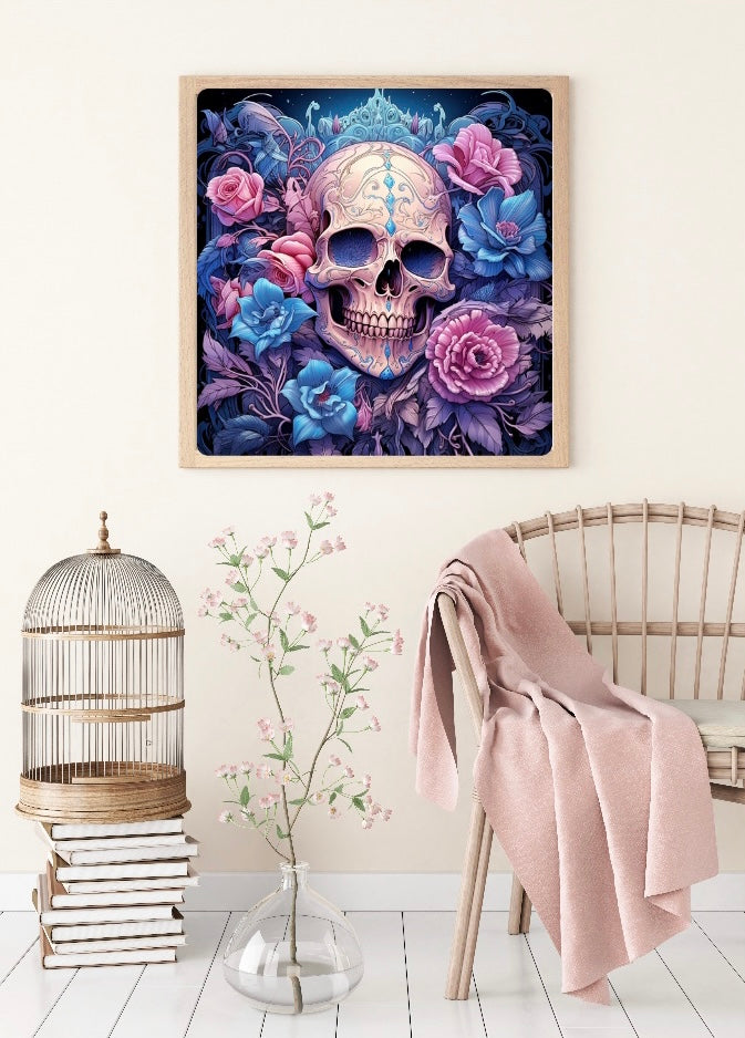 Diamond Painting Bild "Skully" von AI-Artist Sandrietta_ai 50x50cm