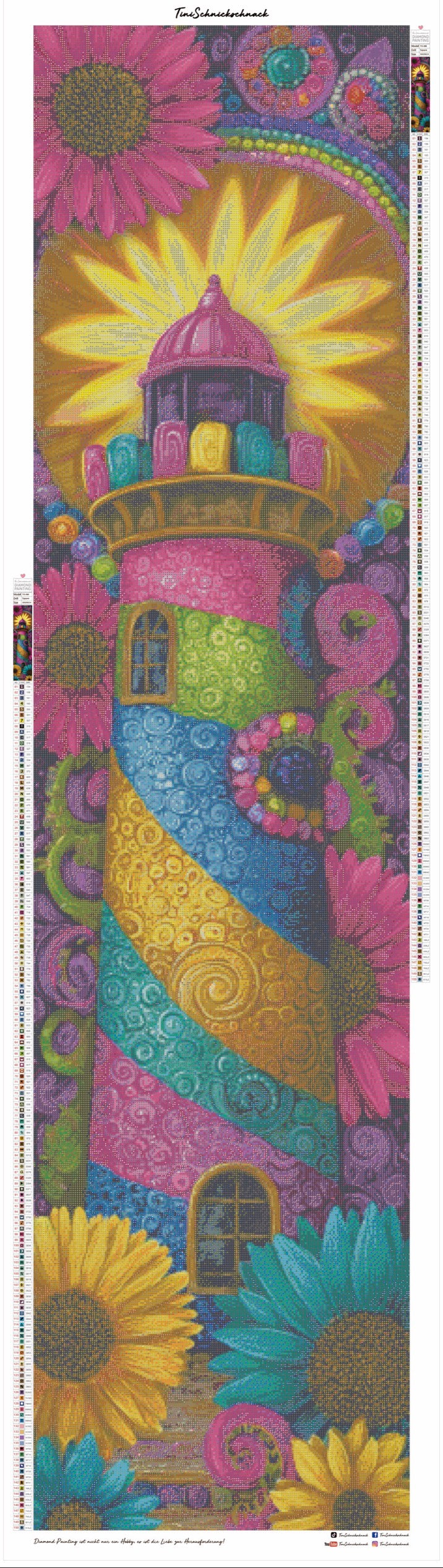 Diamond Painting Bild "Farbenfrohes Leuchten in der Ferne" 50x200cm (Sondersteine-Special) TSS-888