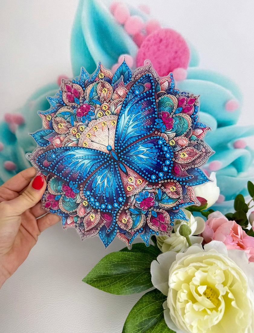 Diamond Painting "Frühlings-Mandala" ca.23cm (AH504) blau