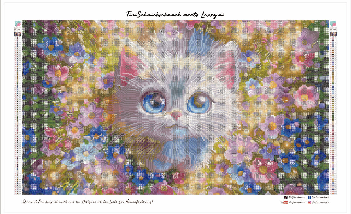 Diamond Painting Bild Kätzchen "Tracy" von AI-Artist Lexxy.ai 40x70cm (inkl. Feenstaub) TSS-626