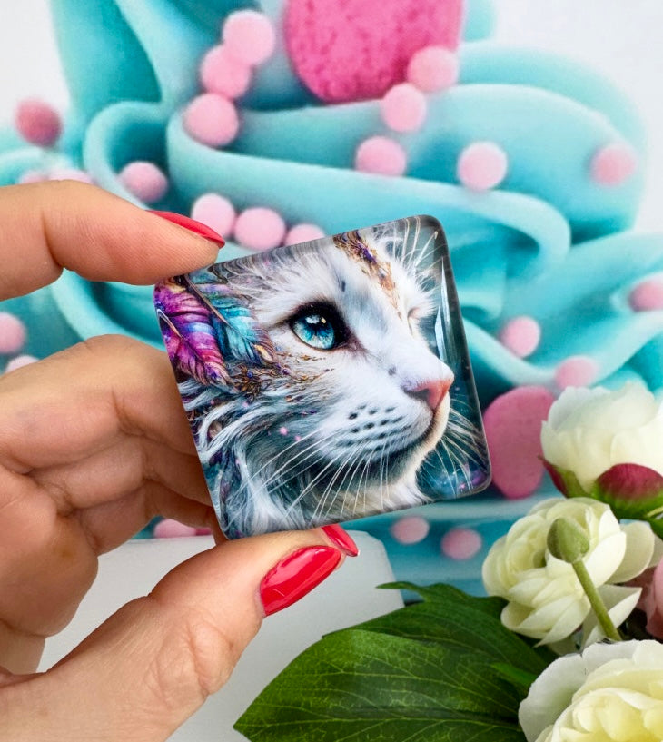 Diamond Painting Cover Minder „White Cat"  (CM)