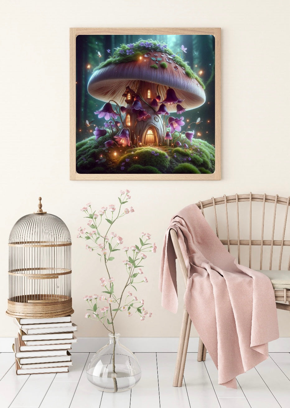 VORVERKAUF! Diamond Painting Bild "Pilzhaus im Nachtschimmer" von AI-Artist Lexxy.ai 50x50cm (Sondersteine-Special) TSS-796 (VVK Mai)