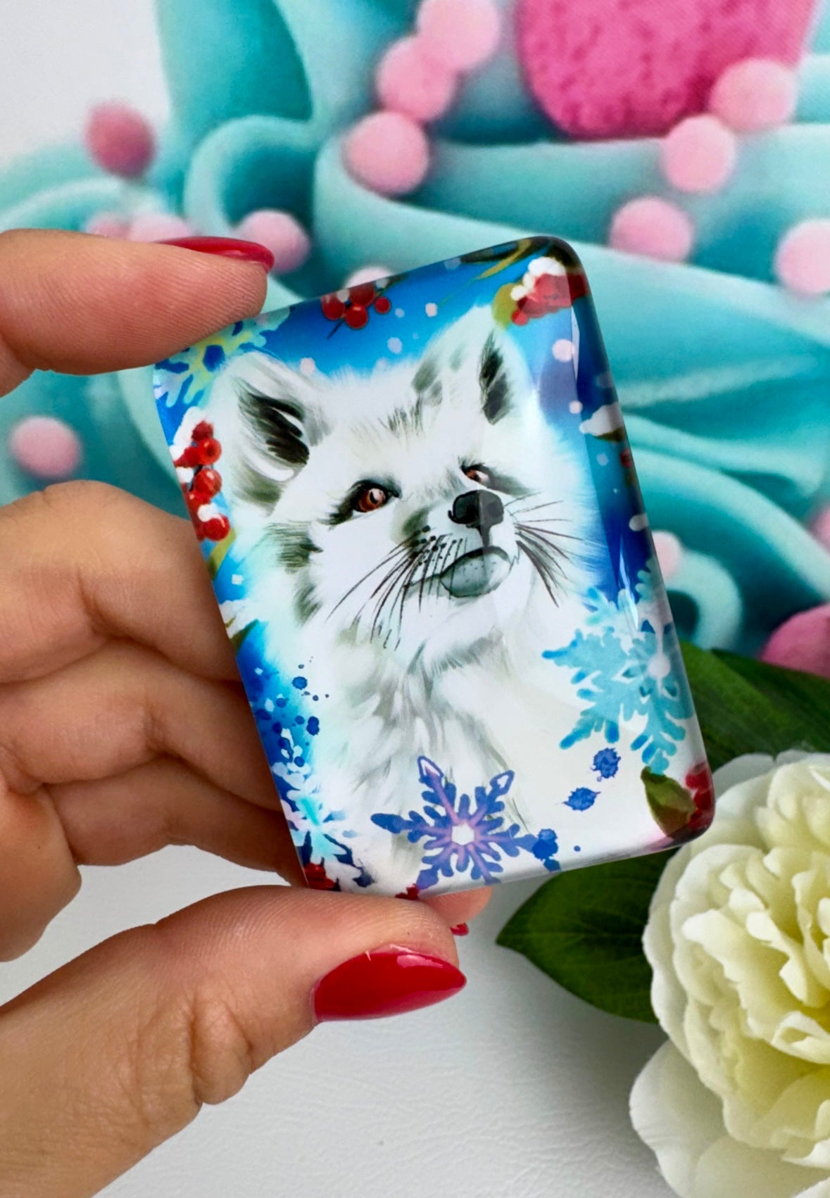 Diamond Painting Cover Minder "Schneefuchs" von Caruschka (CM)