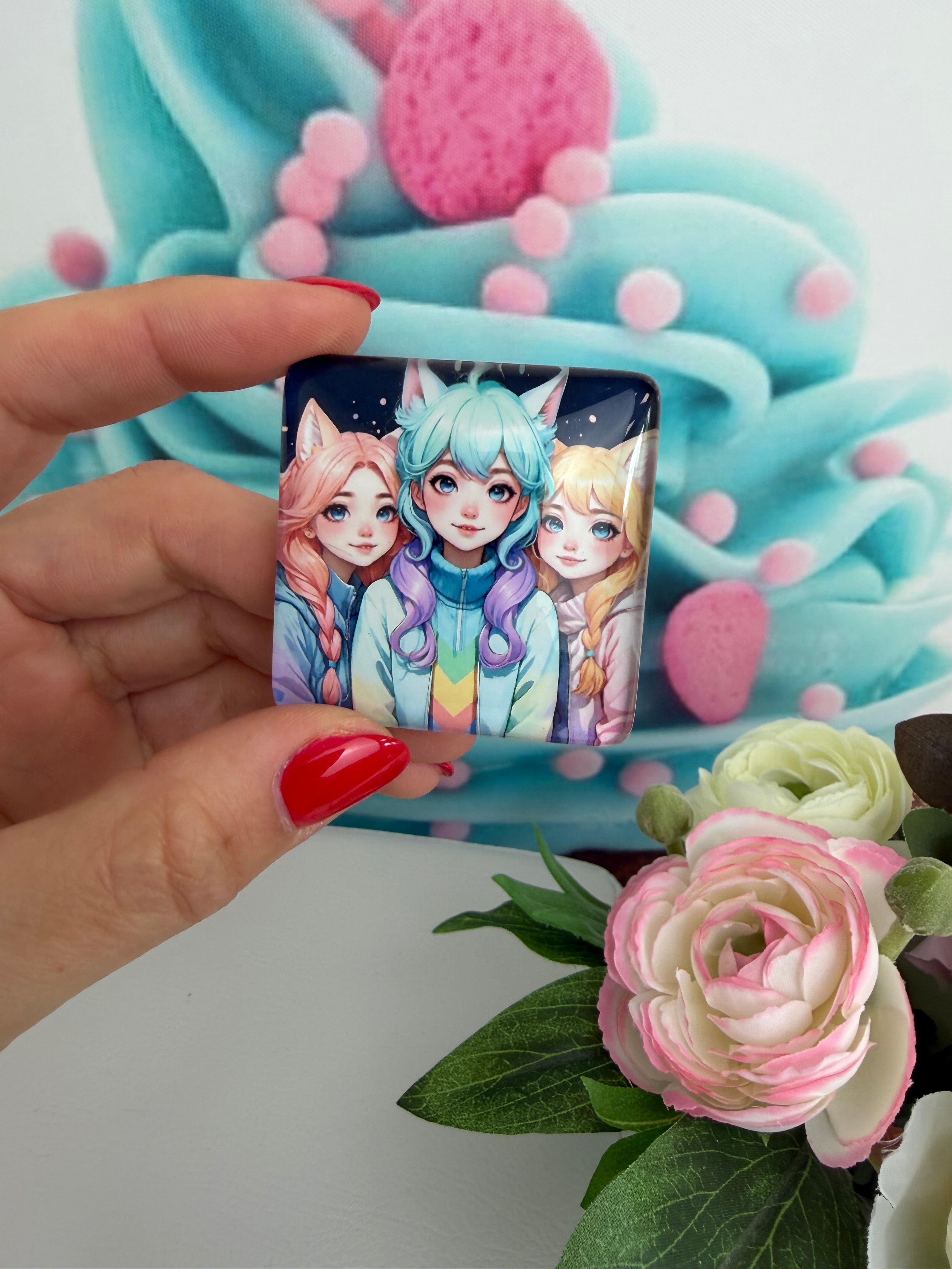 Diamond Painting Cover Minder „Neko Sisters" (CM)