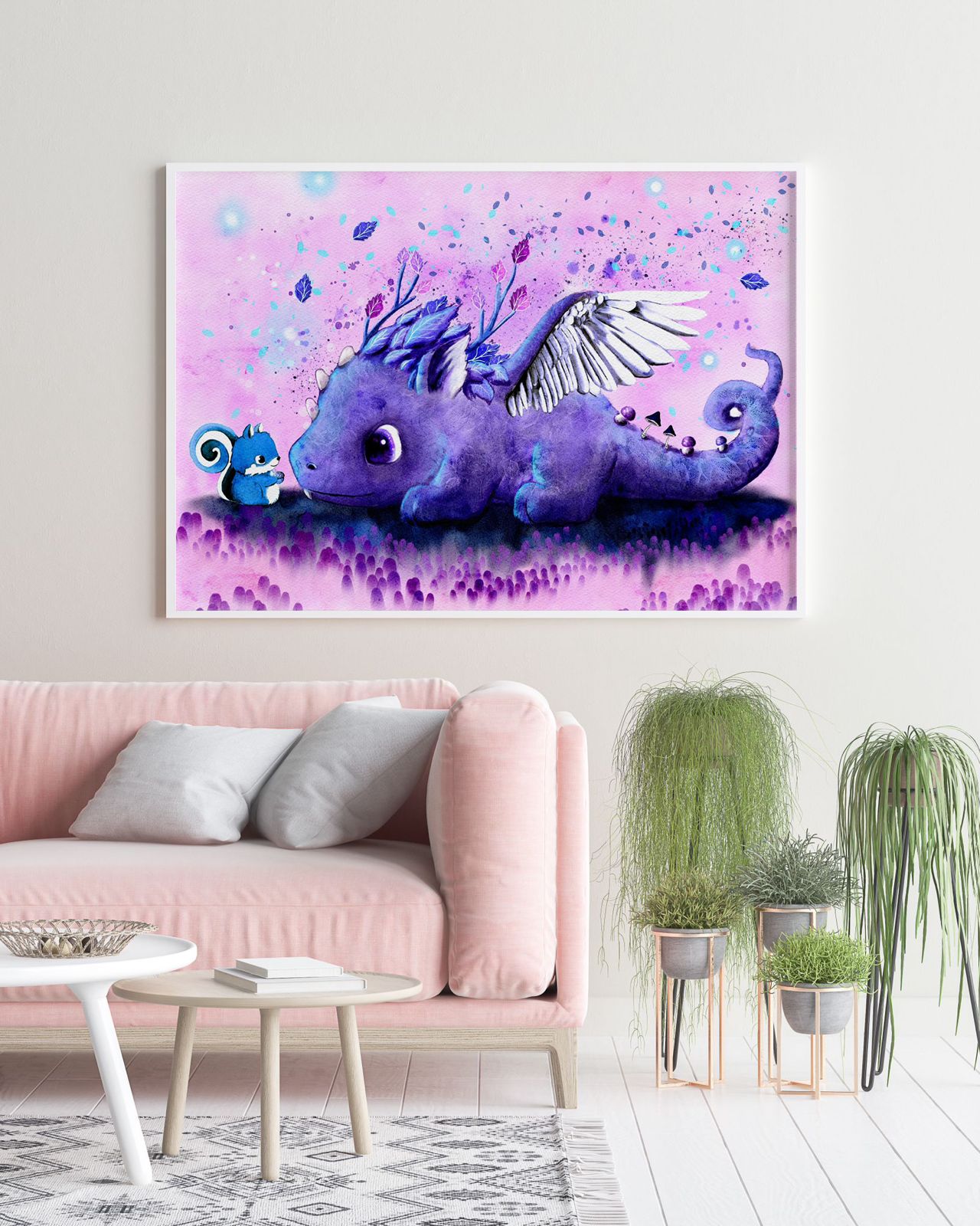 Diamond Painting Künstlerbild Drache "Levita Lilly" von TinyTami 40x60cm (lila)