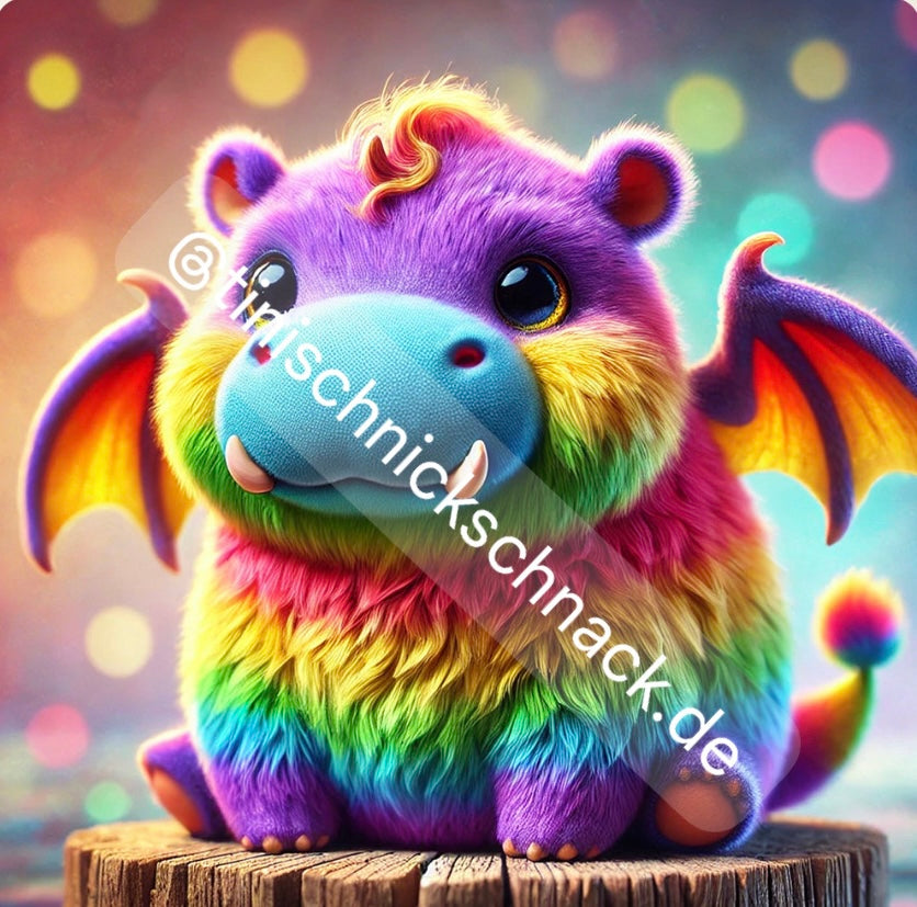 Diamond Painting Bild Knuffelmonster "Hugo" von AI-Artist Sandrietta_ai (Sondersteine-Special) 50x50cm TSS-
