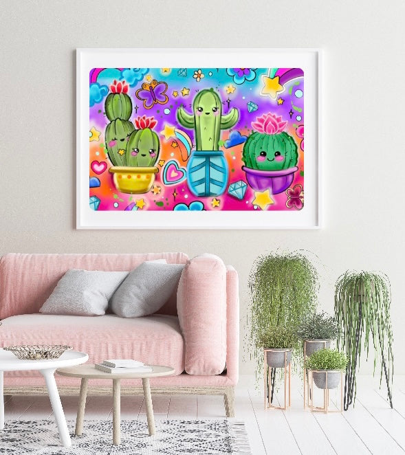 Diamond Painting Künstlerbild Kawaii "Kaktus" von °Caruschka Art° 40x60